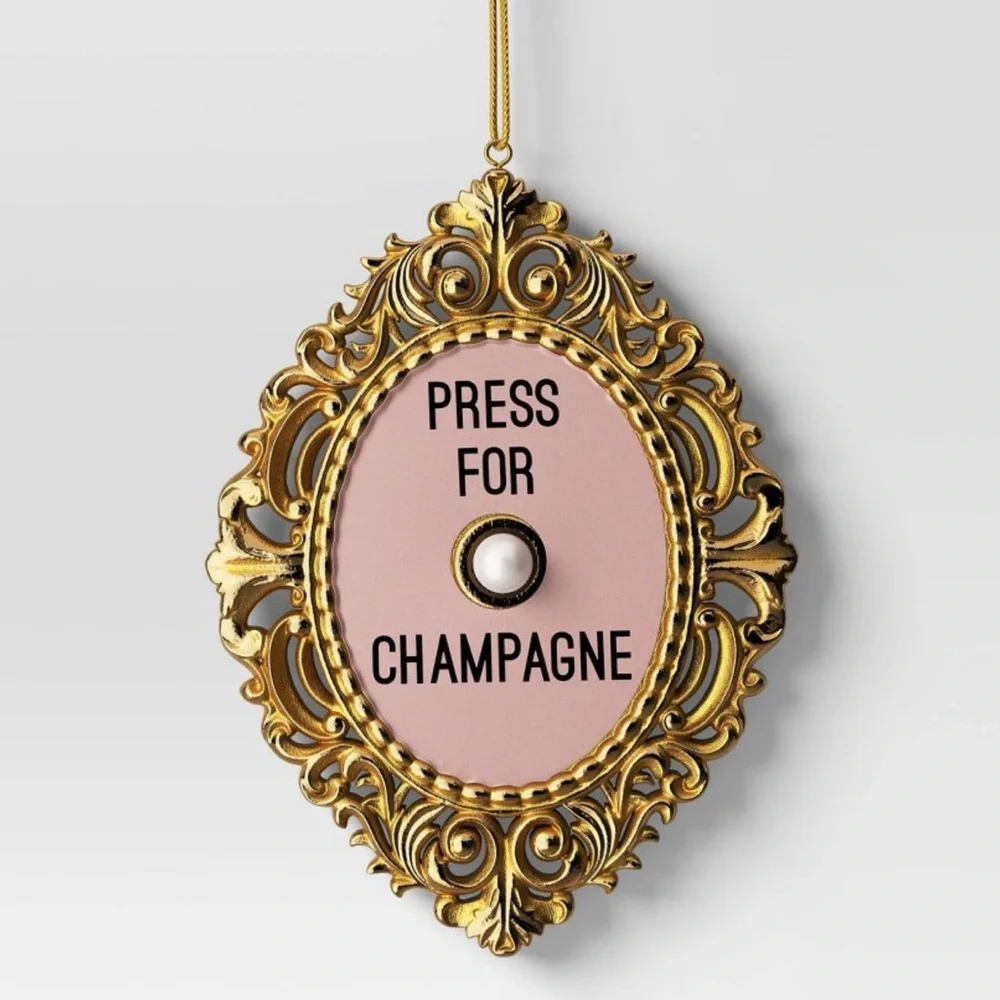 Press for Champagne and beaded bottle Christmas ornaments - Picture 2 of 7